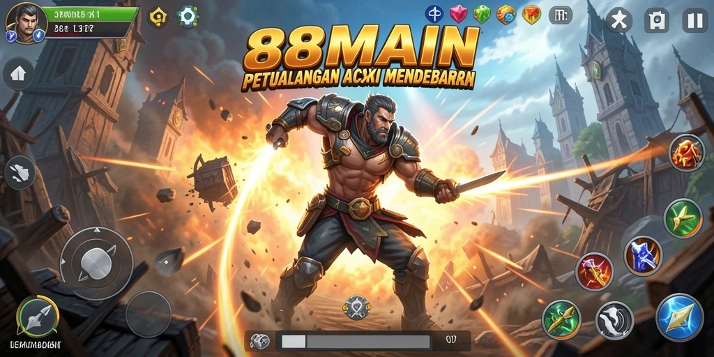 Tampilan gameplay aksi yang seru dan mendebarkan di 88MAIN.