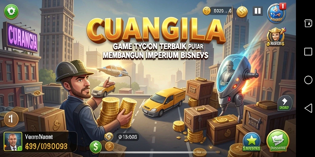 Tampilan gameplay CUANGILA: Membangun dan mengelola bisnis Anda sendiri.