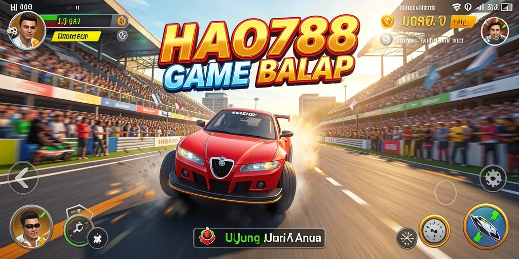 Gameplay balap seru di HAO788 dengan mobil yang cepat dan trek menantang.