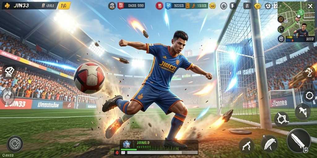 Tampilan gameplay JIN33 dengan aksi olahraga yang seru.