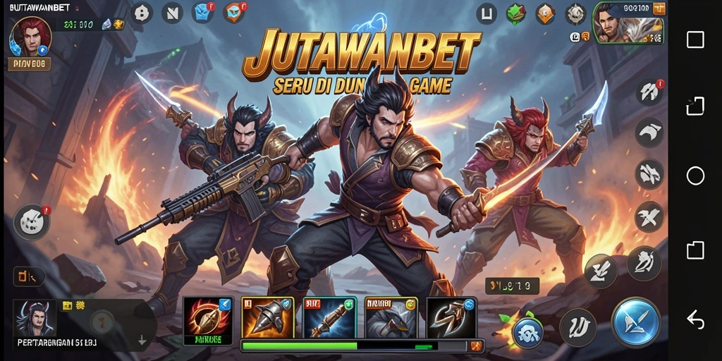 Tampilan seru gameplay JUTAWANBET dengan pertarungan yang mendebarkan.