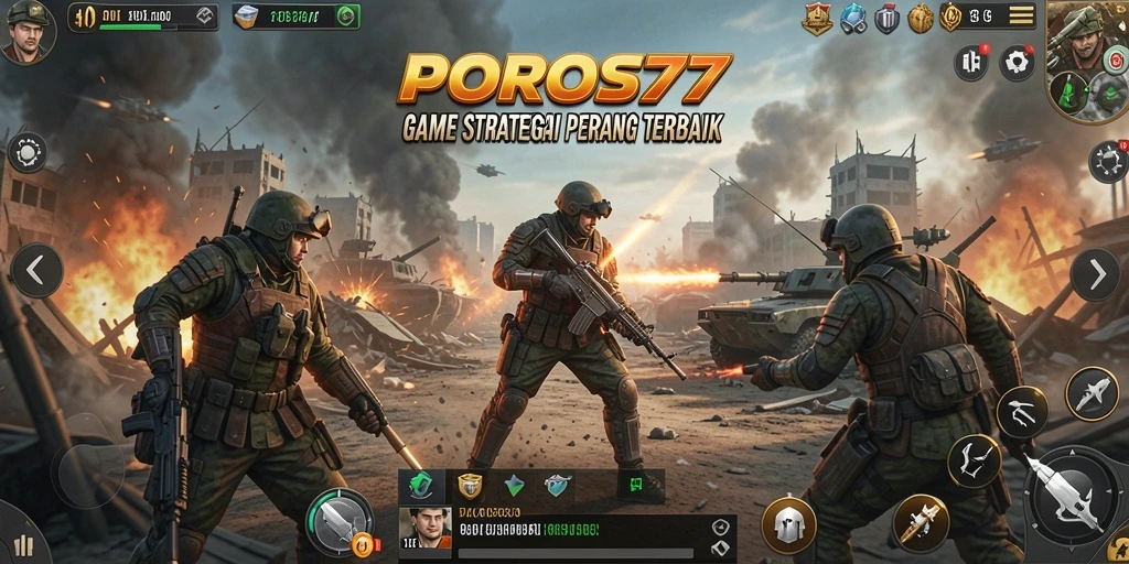 Screenshot gameplay POROS77 menampilkan aksi pertempuran yang mendebarkan.