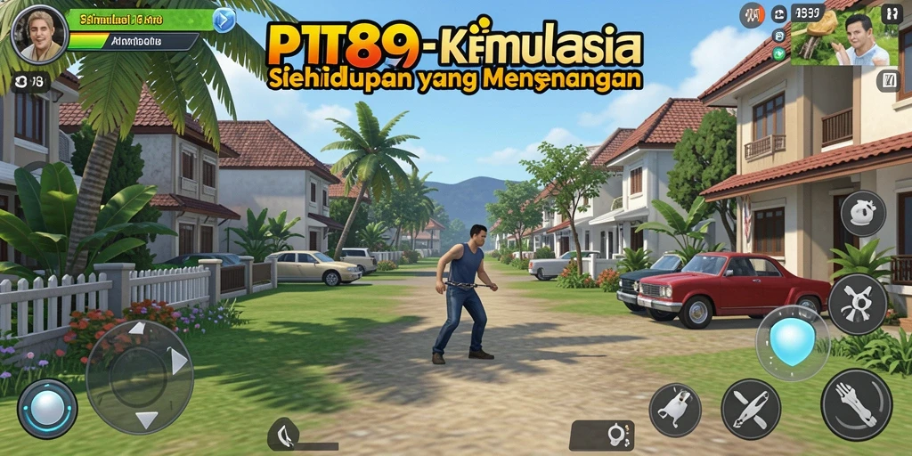 Tampilan gameplay PT89 yang menampilkan berbagai aktivitas simulasi.