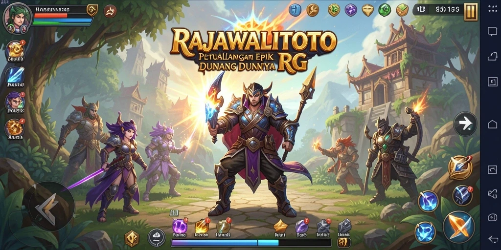Tampilan gameplay seru dalam RAJAWALITOTO dengan aksi pertempuran yang dinamis.