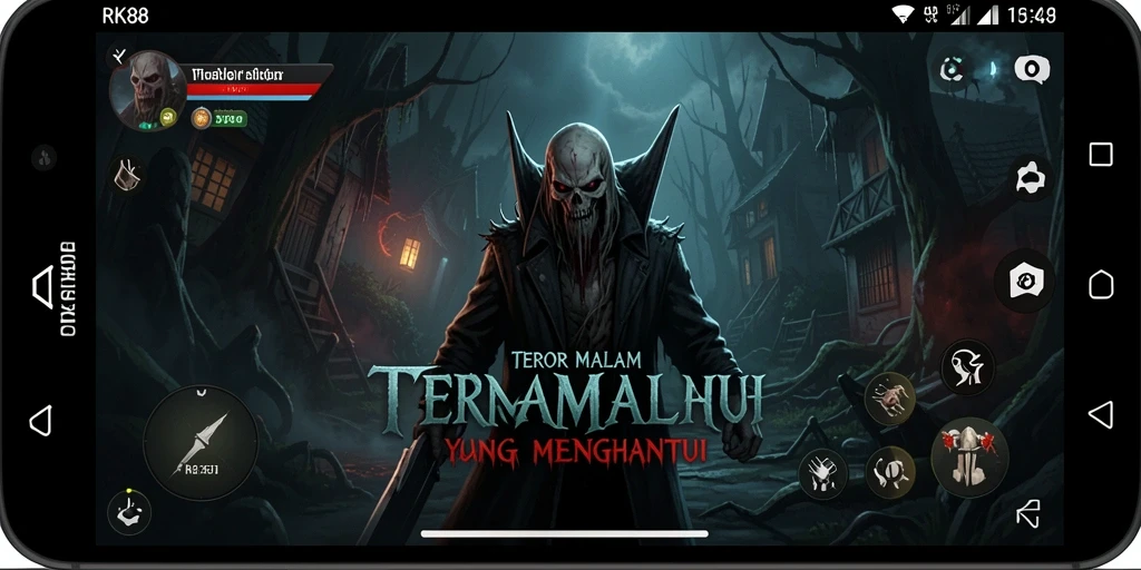 Tangkapan layar gameplay RK88 yang menegangkan dan menyeramkan.