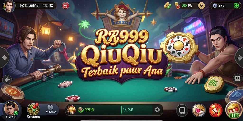 Tangkapan layar utama RR999 menunjukkan gameplay QiuQiu yang seru dan menyenangkan.