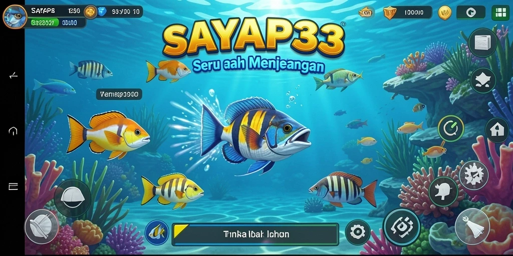 Tampilan gameplay SAYAP33 yang seru saat menembak ikan.