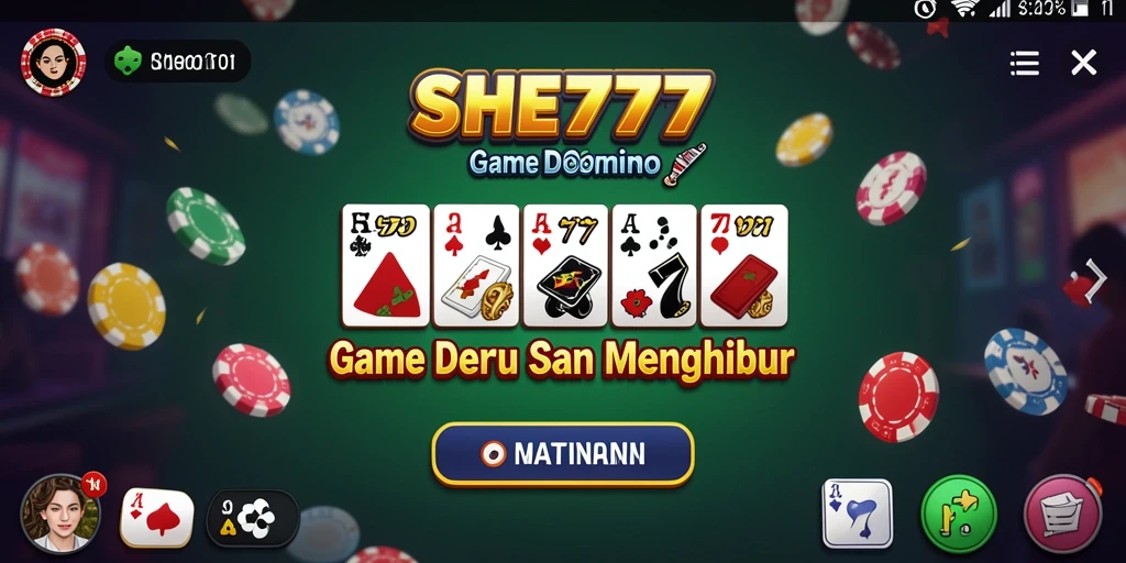 Screenshot menunjukkan gameplay menarik dari SHE777 game Domino.
