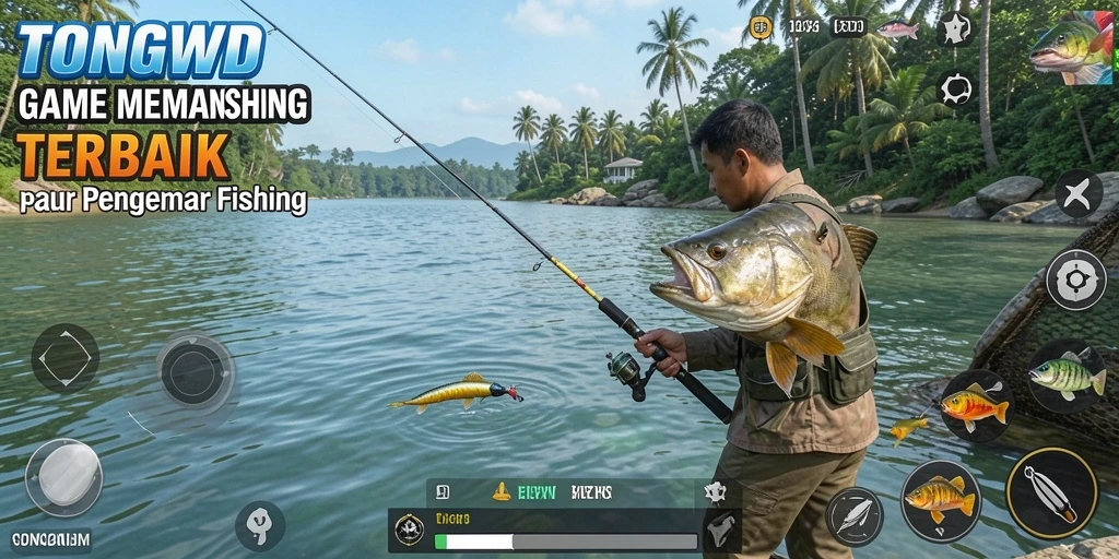 TONGWD menampilkan gameplay memancing yang seru dan mendebarkan.