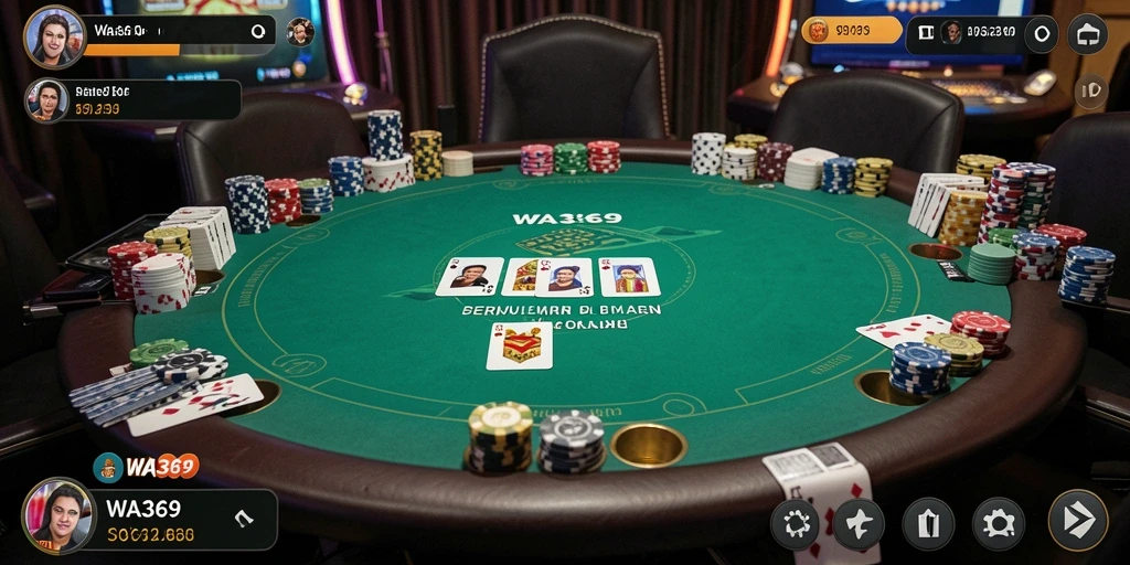 Tampilan permainan poker yang seru dan mendebarkan di WA369.