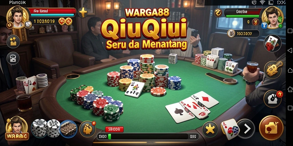 Tampilan aksi seru dalam game QiuQiu WARGA88.