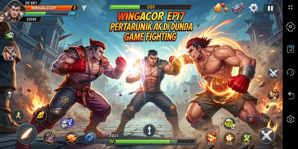 Screenshot gameplay WINGACOR77 dengan aksi bertarung yang menegangkan.